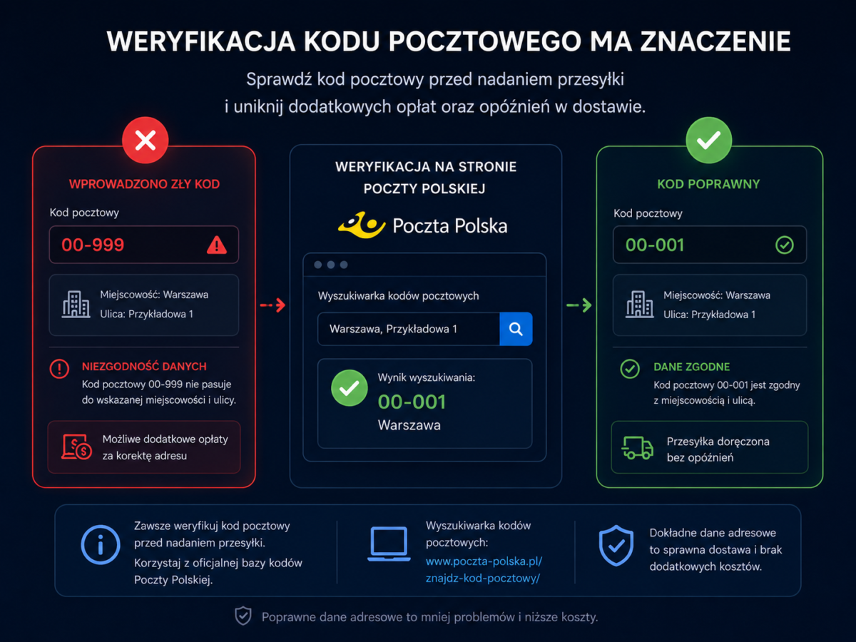Ważna informacja dotycząca adresowania przesyłek